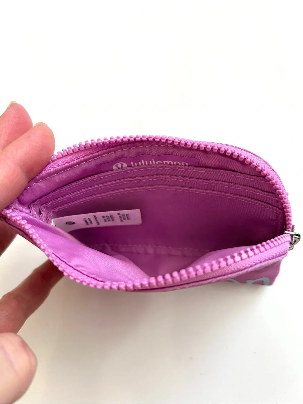 Lululemon Athletica Pink-Purple Clippable Key & Card Pouch Mini Wallet w/ Zipper